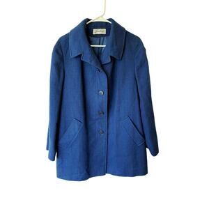 Bromleigh Long Sleeve Button Front Wool Coat Jacket Navy Blue Women's Size Large